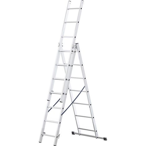 Monmobilierdesign – Échelle transformable en aluminium 3 plans 7 marches – Charge maximale 150 kg – Pieds renforcés et barreaux antidérapants – Conforme EN-131