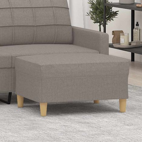 Repose-Pieds pour Salon ou Chambre - Tabouret Pouf Taupe 70x55x41 cm Tissu BV477747 - BonneVie (1/5)