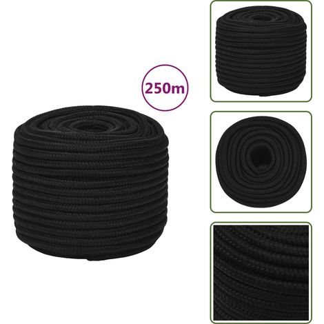 Arbeitsseil Schwarz 12 mm 250 m Polyester - Arbeitseil - Polyester Seil - Geflochtenes Seil - Baumarkt Zubehör - Gartenseil (1/5)