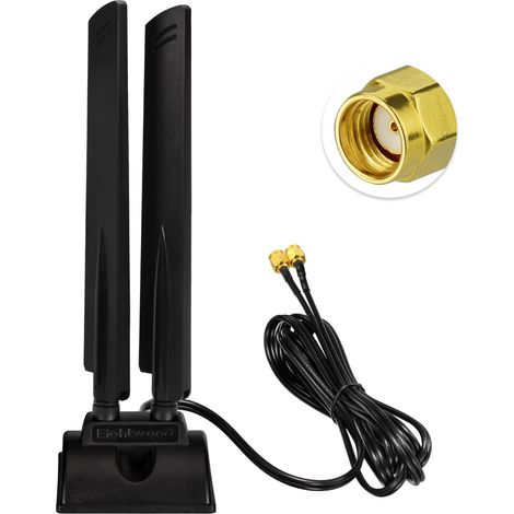 Tri-Band 6E WLAN-Antenne – 1 Stück – 5 dBi – RP-SMA-Anschluss – Magnetfuß – Für PC-Router (1/5)