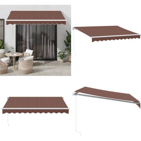 Markise Manuell Braun 300x250 cm - Markise - Sonnenschutz - Gartendekoration - Terrasse - Balkon - Home & Living (1/5)