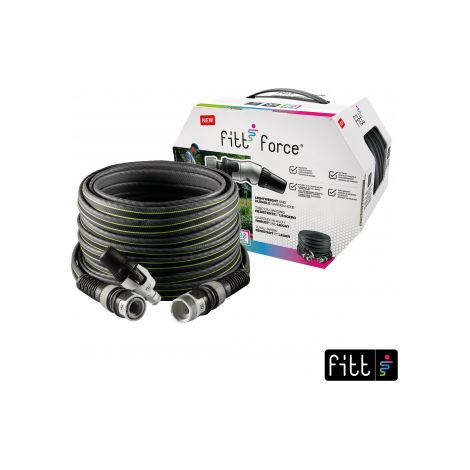 Tubo de fuerza Fitt gris/lima NTS, Lancia + 2 conexiones, 25 m 5/8"