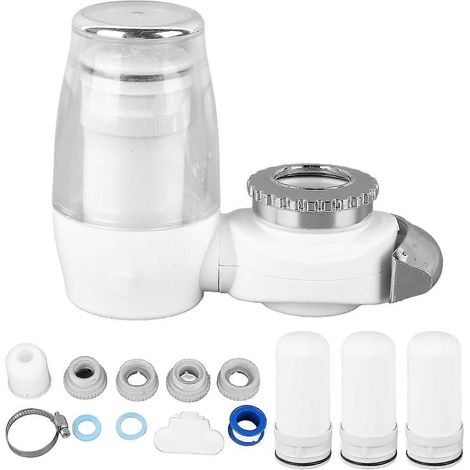 Ce purificateur d'eau/filtre pour robinet de cuisine est un système de purification d'eau domestique facile à installer et durable. L'unité principale en plastique comprend une cartouche filtrante et (1/5)