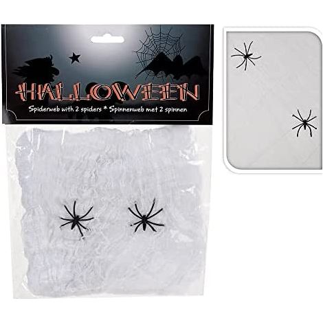 Halloween Spinnennetz mit 2 Spinnen 50x40cm