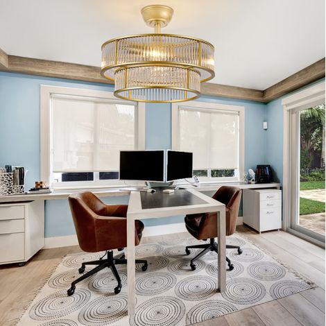 Ventilador de techo con luz 50 cm, 6 velocidades, control por app y mando, oro HAVRYA (1/5)