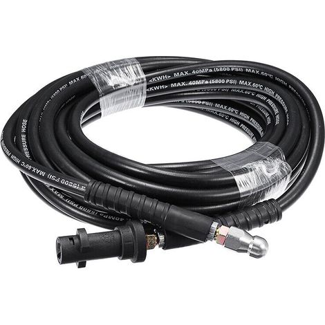 Tuyau d'arrosage de 10 m pour lavage de voiture, pression 5800 PSI, tuyau de nettoyage haute pression 40 MPa, tuyau d'évacuation, buse de nettoyage des égouts (1/5)