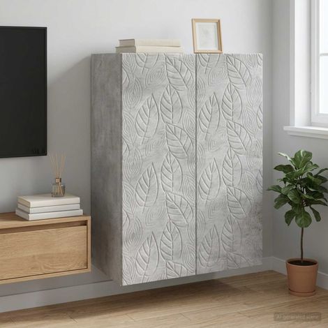Armoire Murale 66 x 34,5 x 90 cm Bois d'ingénierie Gris béton (1/5)
