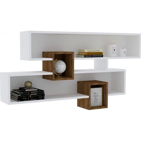 Estante de pared, estante de almacenamiento Shelf Nuez Blanco (1/5)