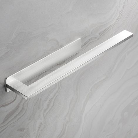 Porte-serviettes auto-adhésif sans perçage, en acier inoxydable, à un seul bras, fixation murale pour toilettes et salle de bain.-AquaForge (1/5)