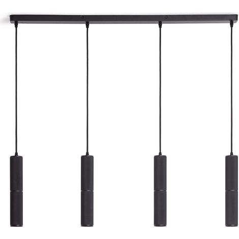 Suspension Aluminium 4 Spots Breix Noir (1/5)