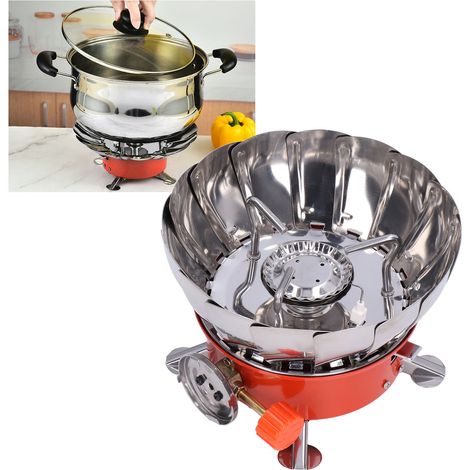 Réchaud à gaz miniature d'extérieur, réchaud à cassette pliable et portable, réchaud de camping, kit de cuisine extérieure, réchaud à gaz extensible (1/5)
