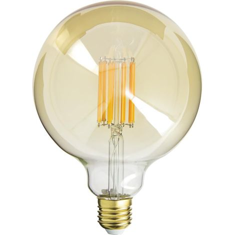 Ampoule Filament LED Déco G125 en Verre Ambré, Culot E27, 1521 Lumens, Consommation 15W (Équivalence 100W), Blanc Chaud, Idéale pour Éclairage Intérieur et Ambiance Cozy. (1/5)