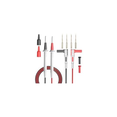Kit di puntali per multimetro, cavo flessibile in doppio silicone, sonde per multimetro, sonde di prova elettriche in rame, lunghezza 1,5 m, con sonde di taglio di precisione placcate - Crezuo
