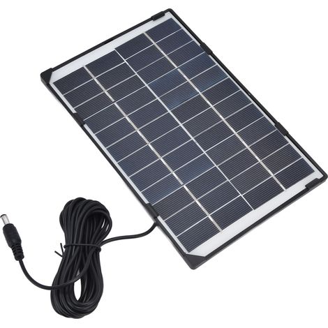 6-W-12-V-Solarpanel für Außenüberwachungskameras, DC5521-Ladeanschluss, kein eingebauter Akku, Gartenbeleuchtung (1/5)