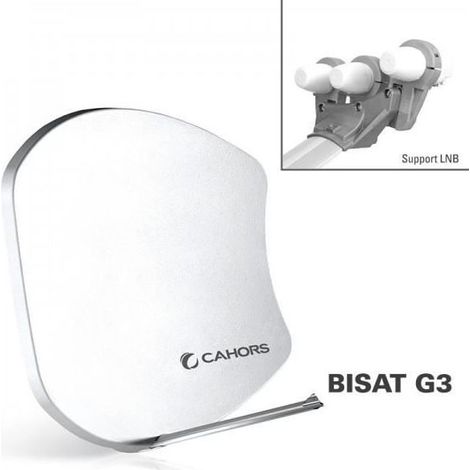Parabole Multisatellite - CAHORS - G3A - Support 3 LNB - Réception Multi-Satellite - Haute Performance