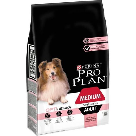 Croquettes pour chien adulte médium au saumon – 7 kg – Peau sensible – Formule sans gluten pour pelage brillant – Pro Plan (1/5)