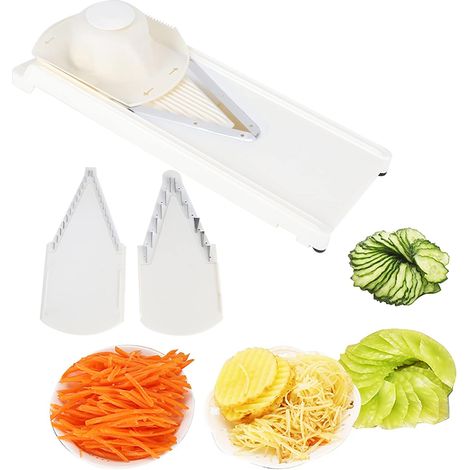 Juego de cortador de verduras multiusos, rallador en forma de V, molinillo de queso de acero inoxidable, para verduras y frutas, rallador manual, cortador, utensilio de cocina (1/5)