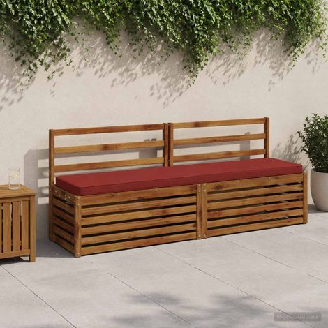 Coussins de banc 2 pièces VUGHT 2 pc 100 % polyester Rouge (1/5)
