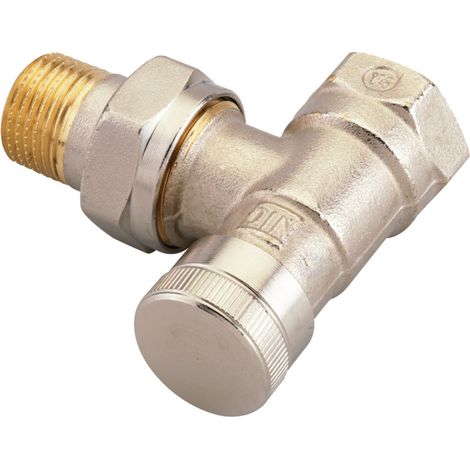 Danfoss Racor de retorno RLV 10 R 3/8, angular, niquelado, 003L0141