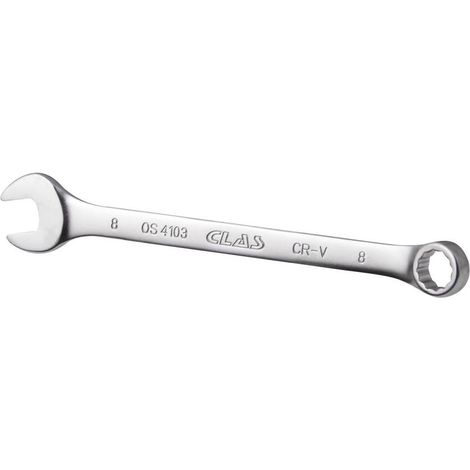 Clé mixte 8mm 12 pans CrV DIN ISO 3113 - OS 4103 - CLAS Equipements