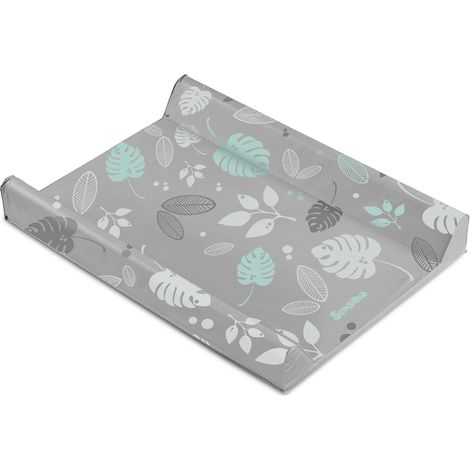 Matelas à langer doux - motif floral - gris (1/2)