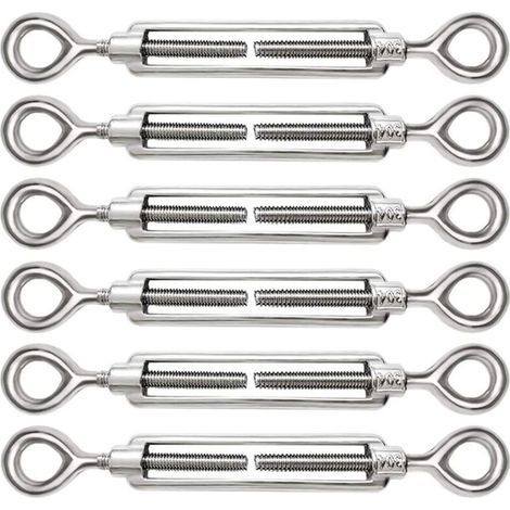 6 Stück verstellbare M5-Kabelspanner, Öse und Öse aus Edelstahl 304 für Drahtspanner (1/5)