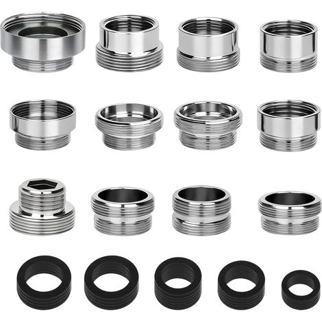 Kit de 12 Adaptateur Robinet M22 Mousseur Adaptateur Inclus D'étanchéIté pour Tuyau Arrosage Robinets Cuisine Tuyau d’Arrosage et Filtre à Eau (1/5)