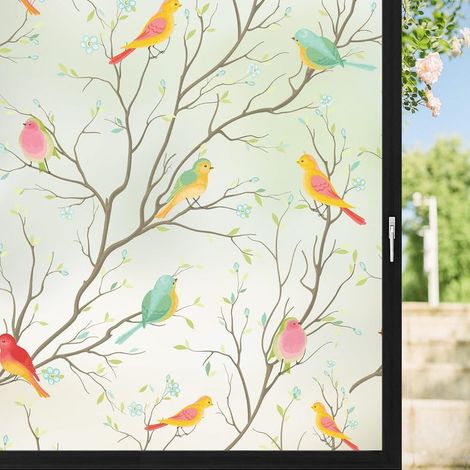 Autocollant en verre givré autocollant en verre transparent transparent Birdie - 60cm x 200cm (1/5)
