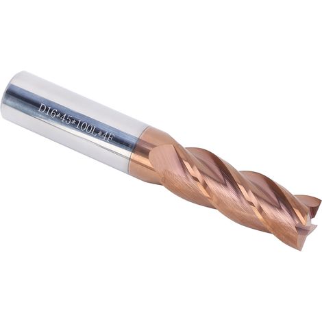 Fraise en acier au tungstène 3 Fulte pour la coupe de l'aluminium, outil CNC 16x100x16D