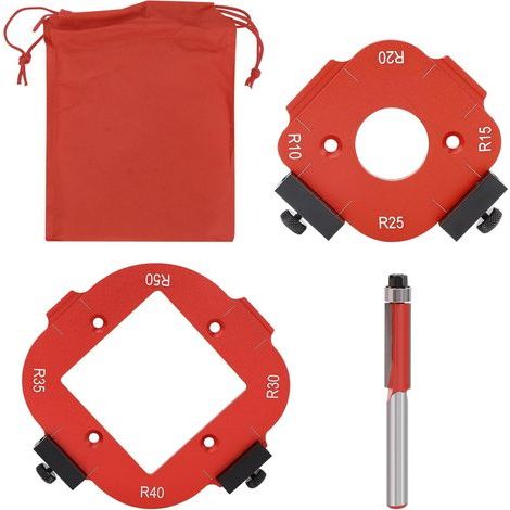 Gabarit de défonceuse en alliage d'aluminium, outil auxiliaire de coupe à l'arc, gabarit d'angle pour défonceuse R10 R15 R20 R25 R30 R35 R40 R50 (1/5)