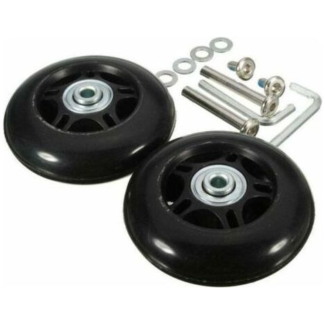Lot de 2 roulettes de remplacement pour bagage CHOYCLIT, roulement de roue 60 x 24 mm, noires, pour valise (1/4)