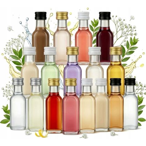 50 bottiglie di vetro Marasca da 20 ml, bottiglie regalo per matrimoni, vino, 50 pezzi. (1/5)