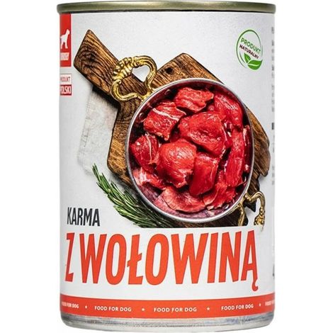 Cibo umido per cani TufTuf, lattina da 800 g di manzo, carne in scatola.