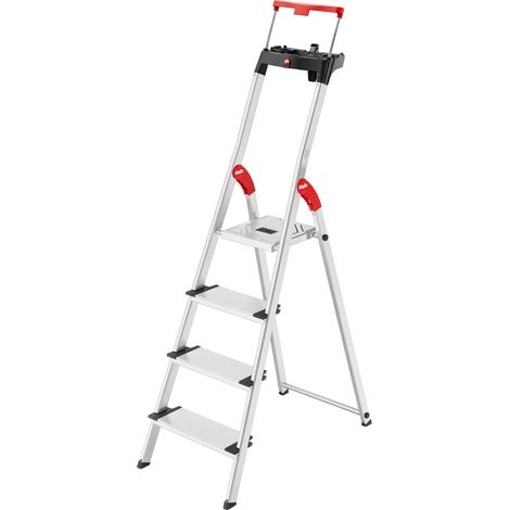 Hailo L85 ComfortLine, Alu-Sicherheits-Stehleiter, 4 Stufen (1/5)