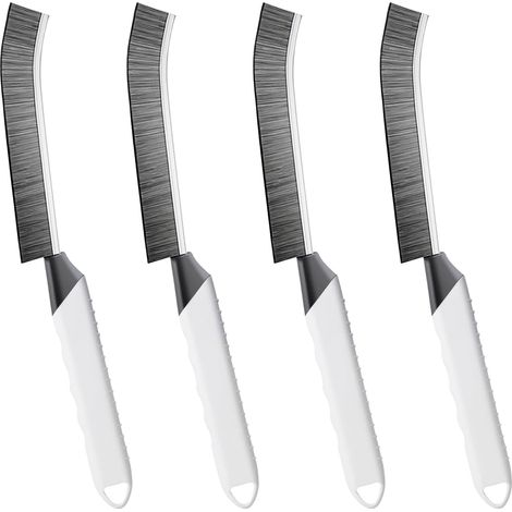 Brosse de nettoyage pour toilettes, maison, cuisine, salle de bain, fenêtre, brosse de nettoyage des joints, 4 pièces, brosse de nettoyage pour carrelage gris (1/5)