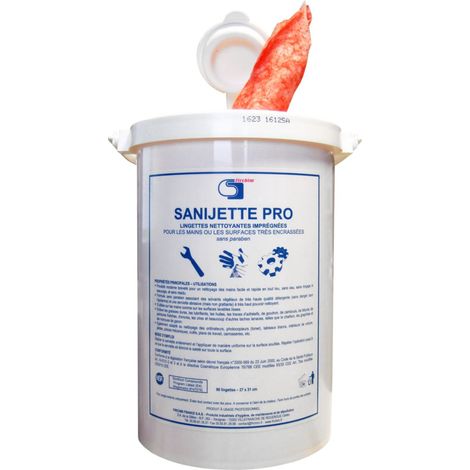 lingette nettoyante - firchim sanijette pro - mains et surface - boite de 90 - firchim b22