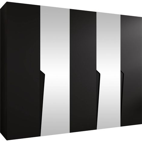 Armario Hartford 611, Negro, 202x250x52cm, Puertas de armario: Con bisagras, Número de estantes: 0 (1/5)