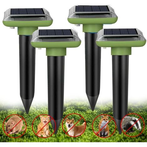 Confezione da 4 repellenti solari a ultrasuoni per talpe - Scaccia Talpa repellenti solari - Risultati rapidi con portata estrema - Difesa solare - Efficace anche contro le arvicole