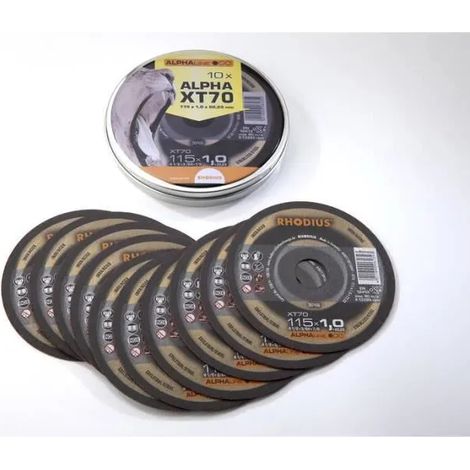 Disco da taglio Rhodius xt70 115mm 10 pezzi acciaio inox