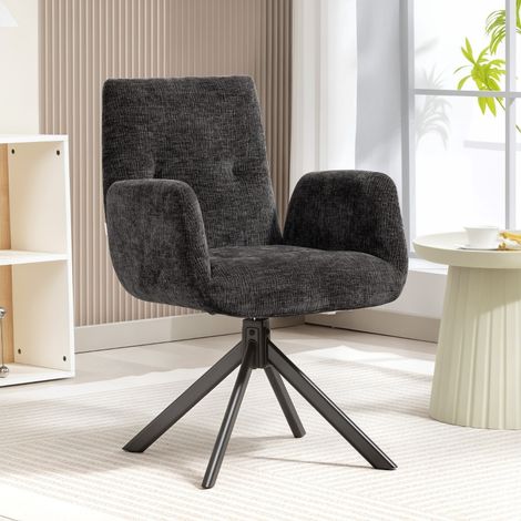 Fauteuil rembourré,fauteuil d’accent,design moderne,pivot,jusqu’à 120 kg,noir