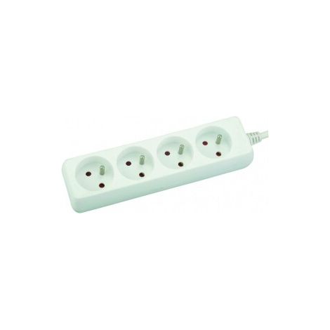 Cable alargador de 4 vías, con o sin enchufe, 3 m, IP20, blanco