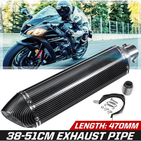 Silencieux D'échappement - 470 mm - Diamètre 51 mm - Entrée 38 à 51 mm - Pour Moto Route et Tout-Terrain - 1 Pièce (1/3)
