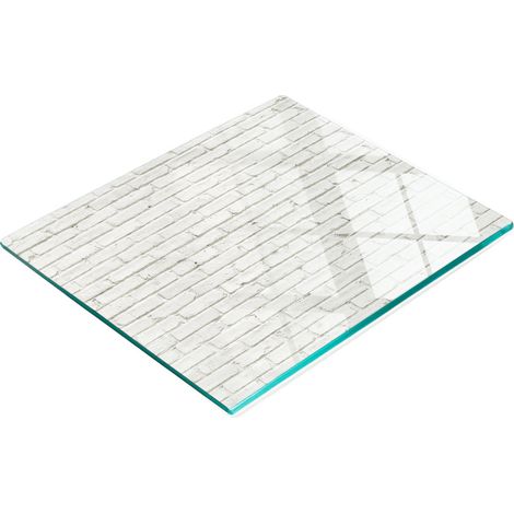 Panel decorativo multifuncional de vidrio templado con diseño de ladrillo para pared, 60x52 cm. (1/5)