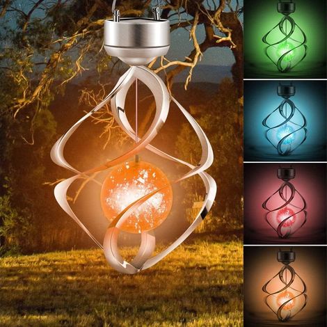 Lampe décorative extérieure à LED solaire, carillon éolien, suspension lumineuse à couleurs changeantes pour jardin et terrasse - AquaForge (1/5)