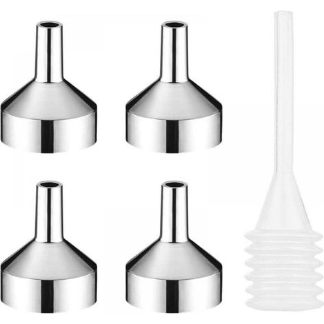 Dieser Mini-Abfülltrichter enthält vier Metalltrichter und eine Pipette und dient zum Umfüllen von ätherischen Ölen. (1/5)