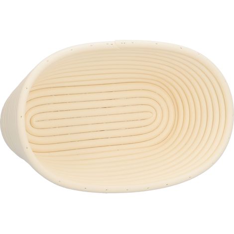 Panier à pain de fermentation lavable, forme innovante, ovale beige, 25 x 15 x 8 cm (1/5)