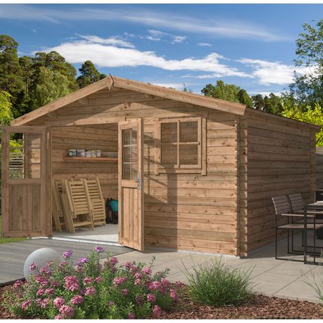 Abri de jardin de 12,85m² en épicea brun - KABRELL