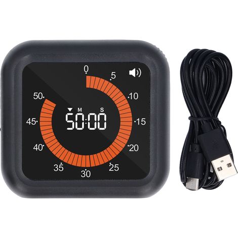 Temporizador Visual Silencioso Recargable con Imán, Pantalla LED Ajustable y Batería 1200mAh – Ideal para Cocina y Estudio (1/5)