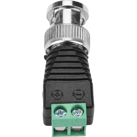10 adaptateurs de connecteurs BNC mâles coaxiaux verts pour caméras de vidéosurveillance avec balun (1/5)