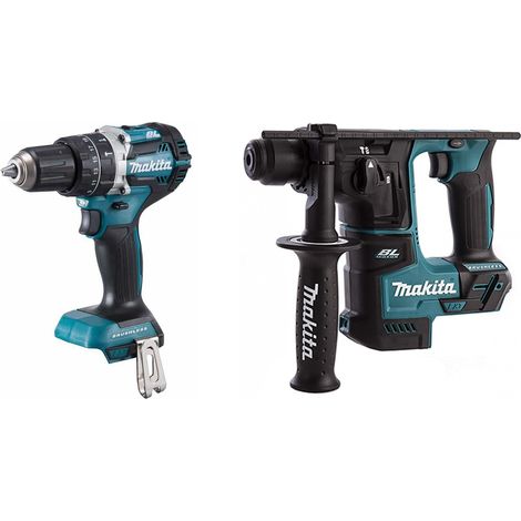 Makita – Pack de 2 outils électroportatifs 18V Li-Ion – Perceuse DHP484 et perforateur DHR171 – Moteur Brushless – Coffret MAKPAC – DLX2278